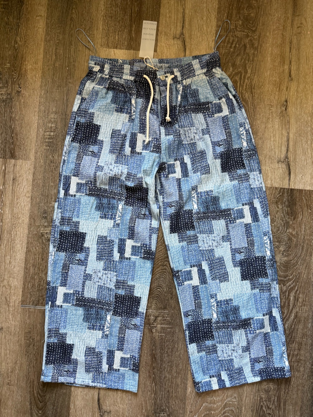 Women’s Blue Patchwork Print Denim - Casual Comfort